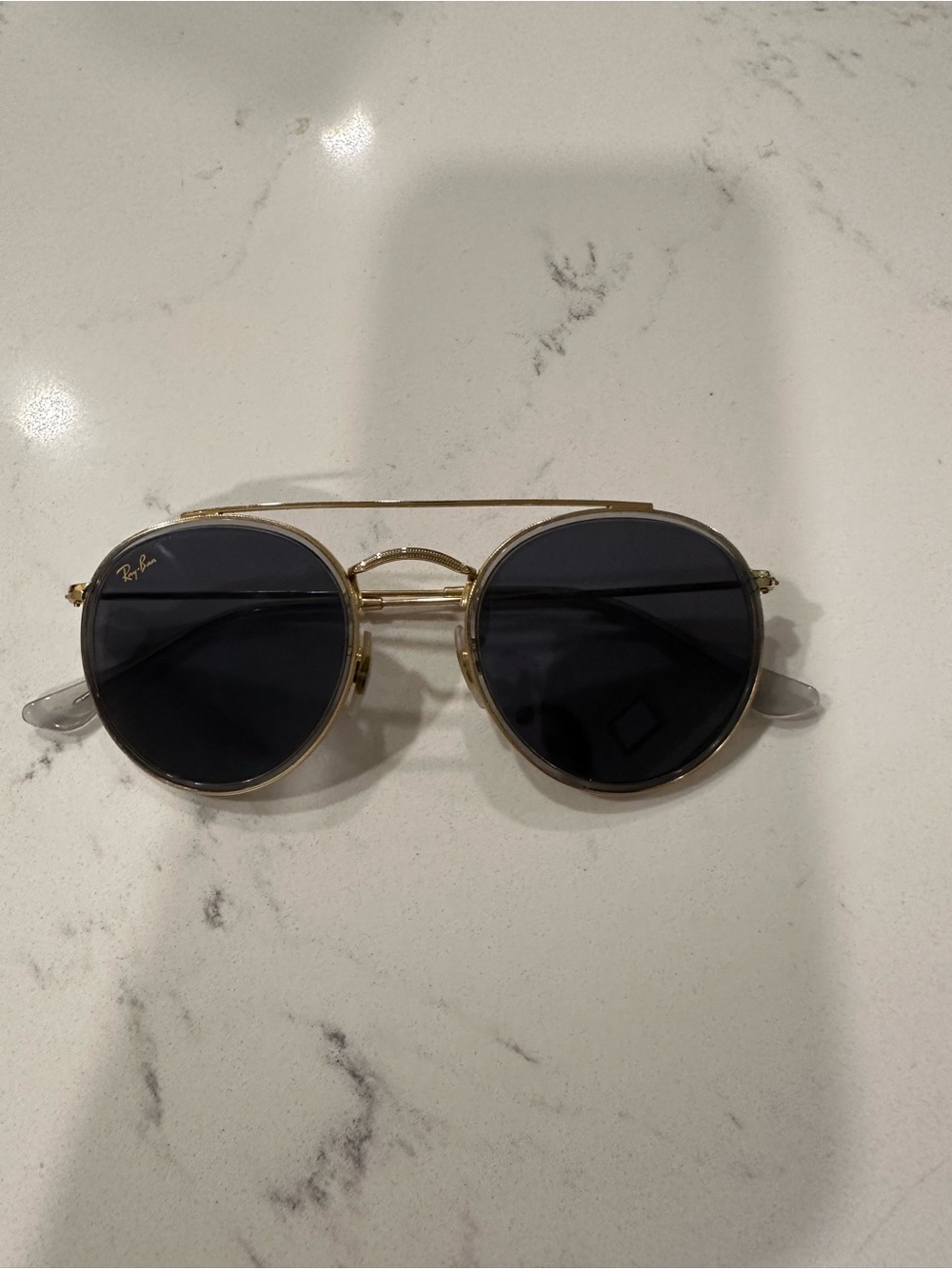 Ray-Ban Gold Frame Black Lens Women's Round Sunglasses
